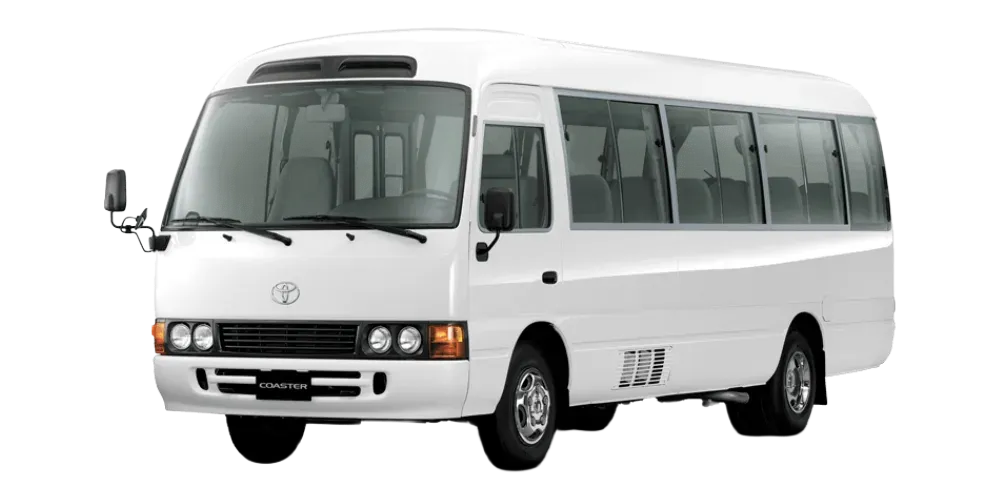Toyota Coaster 22-seat diesel tour bus for group hire in Victoria Falls Zimbabwe